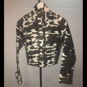 Cropped Camo Jean Jacket.